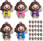 25 Pcs Little Jesus Figures - Mini Jesus Figures Toy to Hide and Seek Tiny Christ Savior Doll Religious Party Favors for Easter Church Sunday School Baptism Gift(Lively Colors)