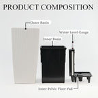 2Pcs 23in High Large Plant Pots Planter-Self-Watering,Modern Planter with Drain Holes,Water Level Monitor,Inner Bucket for Indoor/Outdoor Front Porch Patio,White Rattan