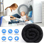 EASELAND Twin Size Down Alternative Comforter - Quilted Duvet Insert for All Seasons, Soft Lightweight with Corner Tabs, Summer Winter Warm Bedding, Black 64×88 Inches