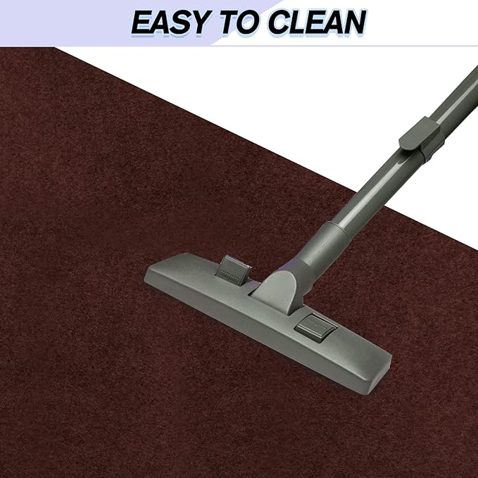 Custom Size Backed Non-Slip Area Rugs Runner, Easy Clean, Waterproof Runner Rugs for Hallway Entryway, Kitchen, Laundry, 4FT x 36FT, Brown