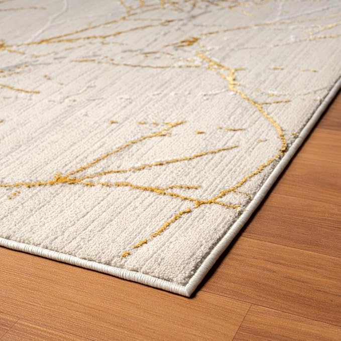 LUXE WEAVERS Sunset Collection 372 Gold 5x7 Modern Abstract Area Rug