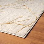 LUXE WEAVERS Sunset Collection 372 Gold 4x5 Modern Abstract Area Rug