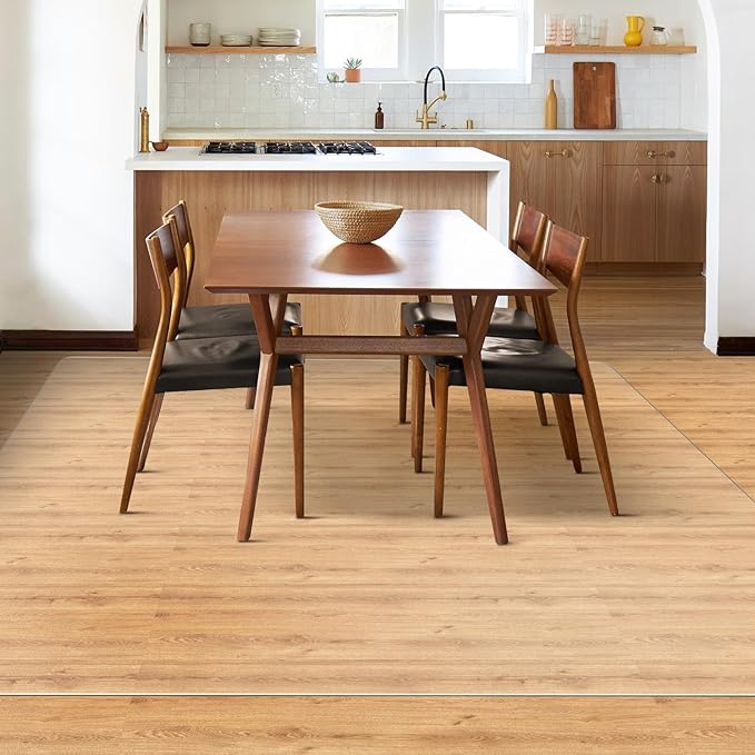 Plastic Floor Mat for Home, 5' x 7' Waterproof Area Rug for Living Room, Non-Slip Area Rug for Dining Room, Vinyl Floor Protector Mat for Kitchen Entryway - Kids & Pet Friendly (Clear)