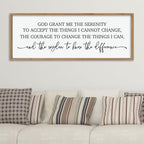 ZZJJHYWGQ Bible Verse Wall Decor Serenity Prayer Inspirational Religious Art, 40''×15'' Rustic Christian God Grant Me Saying Horizontal Holy Catholic Scripture Sign for Living Room Large Wall Hanging (Wood)
