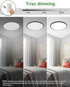 1PACK Flush Mount LED Ceiling Light Fixture Black, 15.8Inch 36Watt, Dimmable & 3000K-4500K-6000K 3 Color Selectable Ceiling Lamp 4000LM Low Profile Ceiling Light for Kitchen Bedroom Hallway Porch
