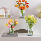 36pcs Glass Vase Cylinder for Centerpieces Small Flower Glass Clear Home Decor Centerpiece Table Flower Vase Decorations for Wedding＆Holiday 4,4.7,6Inch Tall