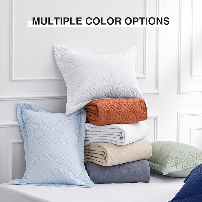 Love's cabin Twin Quilt Bedding Set Umber Bedspreads - Soft Bed Summer Lightweight Bedspread Comforter - Wave Pattern Bedding Coverlet for All Season - 2 Pieces (1 Quilt, 1 Pillow Sham)