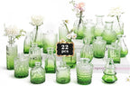 RUCKACE Bud Vases in Bulk 22 Green Glass Small Vases Flower Vase Bulk for Centerpiece Table Wedding Decorations Home Decor Party(Gradient Green 22 Pack)