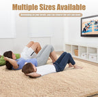 Ultra Soft Fluffy Area Rugs for Bedroom Living Room 10x14, Nursery Rug, Non-Slip Carpet for Kids Dorms Decor, Shaggy Bedside Rug, Beige