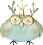 Alpine Corporation MCC808HH Metal Owl Queen, Whimsical Animal Outdoor Décor for Patio, Lawn & Garden, 8"H, Multicolor