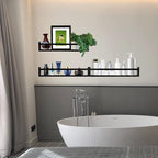 AZSKY Classic Nursery Book Shelves Black Wooden Floating Shelves Wall Bookshelf for Bathroom Decor Kitchen Spice Rack Organizer Kids Room 24 Inch Set of 3