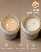 M&SENSE Vanilla Soy Candles, Large 2 Wick Jar Candle 19.4oz, 110 Hours Burning Time, 100% Natural Organic Soy Wax, Relaxing Aromatherapy Scented Candle, Housewarming Gift for Women and Men