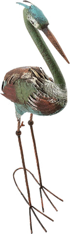 Alpine Corporation 40" Tall Outdoor Rustic Metal Crane Statue Yard Art Decoration