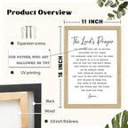 FZMHASLWW The Lords Prayer Wall Decor Art 16"×11" Our Father Prayer Bible Verse Sign Large Wood Framed Wall Hanging (Wood)
