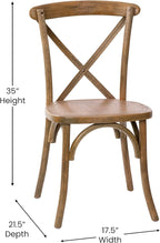 EMMA + OLIVER 2-Pack Hand Scraped Dark Natural X-Back Chair