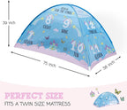 Pink Unicorn Twin Bed Tent for Kids Indoor Fort - Magical Dream Tents for Boys Pop Up Toddler Bed Canopy for Girls Bunk Bed Tent for Top Bunk - Sensory Sleep Pod for Kids Educational