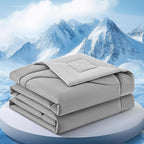 Cooling Comforter Twin Size, Double-Sided Cooling Blanket for Hot Sleepers & Night Sweats, Arc-Chill Q-Max > 0.4 Breathable Ice Blanket, Lightweight Cold Comforter (68''x90'', Light Grey)