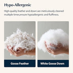 Pacific Coast Bed Pillow, Hotel Collection Goose Feather and Down Pillow for Sleeping, 3-Chamber Design, Medium Supportive, Standard Size