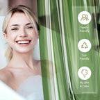 AmazerBath 72x78 Long Shower Curtain Liner, Clear Green Plastic Shower Curtain Liner, Waterproof PEVA Shower Liner, Cute Lightweight Shower Curtains for Bathroom with 3 Magnets & Rustproof Grommets