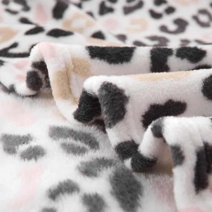 MERRYLIFE Pink Cheetah Throw Blanket Decorative Fleece Throw | Ultra-Plush Colorful | Couch Blanket Travel Lap | Home Gift Use(50" 60",Pink Cheeath)