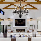 Black Chandelier 24-Light Industrial Iron Candle Chandelier Modern Suspended Farmhouse Chandeliers Pendant Light Fixtures for Dining Room Bedroom Living Room Kitchen Island Foyer E12 Bulb