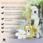 Nabila K Tahitian Gardenia Reed Diffuser Set – Exotic Floral & Spiced Aromatic Oil for Home – Long-Lasting, Smokeless Scent – Made in USA – Includes Reeds + Bottle – Flameless Candle Alternative