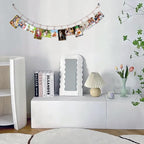 2 Pack Chain Photo Clip Hanging Photo Display Wall Photo Display Metal Photo String with 12 Clips Wall-Mounted Picture Holder for Hanging Painting Family Photos Artworks (Rose Gold Color)