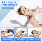 NPET Cervical Pillow for Neck Pain Relief, Ergonomic Hollow Design, Odorless Memory Foam Pillow for Sleeping, Orthopedic Contour Neck Support Pillows for Side, Back, and Stomach Sleepers