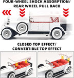 Model Car Kits Adults and Boys 1/24 Diecast Cars Phantom Generation Vintage Car Collectibles,Die Cast Metal Pull Back Cars with Lights and Sounds,Toy Cars for Boys Age 3-12（White）
