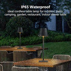 Cordless Table Lamp Rechargeable Lamps: 6000mAh Battery Operated Table Lamp Outdoor Waterproof, Touch Control, Portable Wireless Desk Lamp for Dinner/Bedroom/Restaurant(Black 2 Pack)