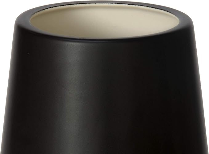 D'vine Dev 8 Inch Ebony Black Elegant Oval Ceramic Vase for Flowers, Home Décor Vase with Design Box, VS-LD-A-5