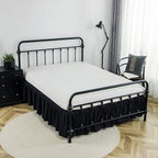 Bed Skirts Twin Size 18 Inch Ruffled Bed Skirt with Split Corners,Drop Dust Ruffle Bed Skirt with Platform, Black
