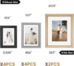 Picture Frames Set of 10, Picture Frames Collage Wall Decor with 8x10 5x7 4x6 Frames in 3 Different Finishes