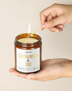 AOOVOO Sandalwood Oud Candle - Sandalwood Candle, Scented Candles, Soy Candles for Home Scented, 9oz