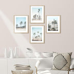 SIGNWIN Framed Washed Out Tropical Island Wall Art, Set of 4 Island Palm Tree Beach Landscapet Wall Decor Prints, Nature Wilderness Wall Décor for Living Room, Bedroom - 12"x16" Natural