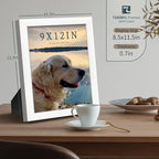 9x12 Frame 3 Pack - White Woodgrain, HD Tempered Glass, 9 x 12 Picture Frame for Photos, Tabletop or Wall Display