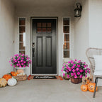 Ivydale Artificial Faux Outdoor Flowers Plants for Outside Fall Decoration, Fake Silk Fuchsia Camellia UV Resistant Realistic for Planter Porch Patio Balcony Garden Home, 3 Large Bundles