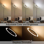 FIMEI Split Floor Lamp Modern LED Rotatable Floor Lamp, Eye-Protection Reading Standing Lamp with Stepless Dimming and 3000K-6000K Color, Separately Rotatable Design, Gray