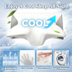 Cervical Pillow for Neck Pain Relief, Cooling Contour Memory Foam Pillows Support Odorless Ergonomic Neck Pillow Adjustable Orthopedic Bed Pillow for Side Back Stomach Sleeper with Pillowcase