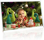 HELPLEX Picture Frames, 1 Pack 6x8 inch Acrylic Picture Frame Clear 6 x 8 Photo Frames Magnetic Picture Frames Ready for Tabletop Display, Effectively Protect Photos from Fading and Yellowing