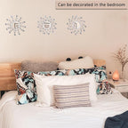 Mirror Wall Decor Metal Sun Mirror Wall Art Decorative Mirrors Home Decor Sunburst Mirror Hanging Living Room Bedroom Entryway, Style 1