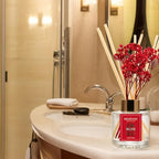 Reed Diffuser Set - 3.38 fl oz （100ml） Rose Home Fragrance Reed Diffuser for Bathroom Shelf Decor 6 Reed Stick