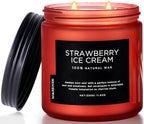 M&SENSE Natural Soy Candles for Home Strawberry Ice Cream Scented, 11.6oz 70 Hours Long Burning Hand Poured Candles Home Decor Housewarming Gift for Women and Men