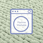 Bigacogo Chunky Knit Throw Blanket for Couch, 51x63 inches, 100% Hand Knitted with Thick Jumbo Chenille Yarn, Cozy Soft Large Rope Knot Cable Crochet Blankets for Sofa Bed Living Room, Sage Green