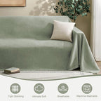 Couch Cover for Dogs Sectional Sofa Covers Washable for 2 Cushion Couch, Chenille Couch Cover Blanket, Sectional Sofa Slipcovers, Multi-Use Furniture Protector for Kids, Pets, 71" X134", Sagegreen