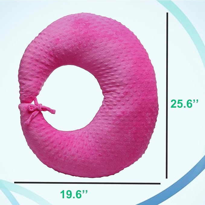 Professional Gaming Pillow for Lap; Arm Rest Pillow Gaming Lap Pillow with Crochet Support - Eliminate Pain in Gaming (Rose Red)