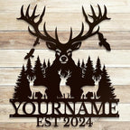 Personalized Metal Signs: Custom Shed Wall Decor, Black Deer Wall Art, Home Signs Plaques, Outdoor Decorative Signage (Style A)