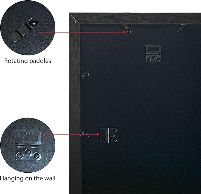 VCK Poster Frame 11x17 Set of 3, Wood Black Picture Frame, Wall Gallery Photo Frames, 3 Pack