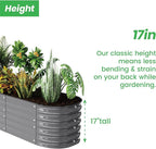 Raised Garden Bed Kit 8×2×1.4 FT Magnesium-Aluminum-Zinc Stainless Steel Metal Planter Box for Planting Outdoor Plants Vegetables（Gray）