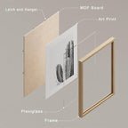 SIGNWIN Framed Black & White Saguaro Southwest Desert Tropical Cactus Wall Art, Set of 4 Floral Botanical Wall Decor Prints, Nature Wilderness Wall Décor for Living Room, Bedroom - 12"x16" Natural